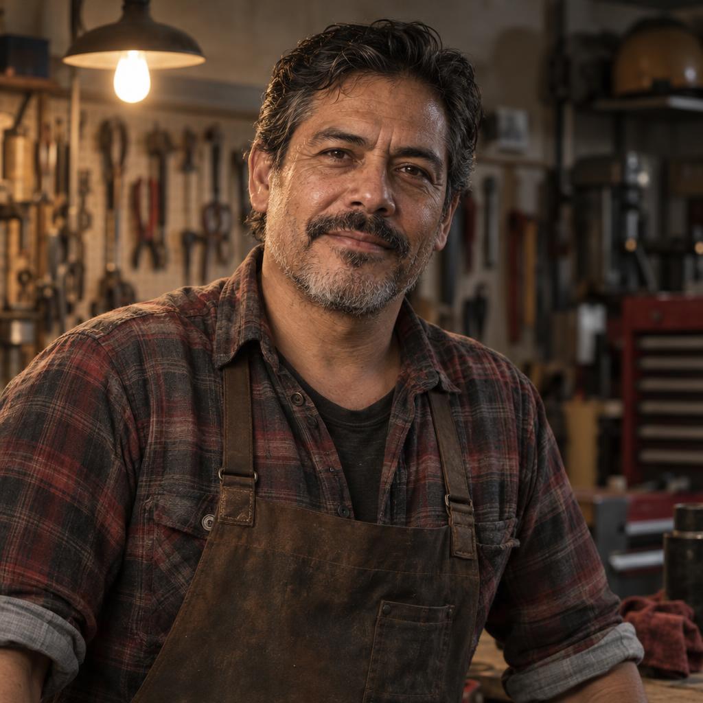 Ray, 52, at his workbench